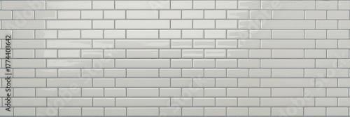Clean white subway tile wall texture, perfect for backgrounds and design
