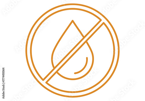No Water Symbol Outline Icon.