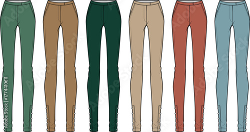 Colorful Leggings with Ankle Slits Fashionable and Versatile Casual Wear