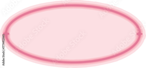 Pink oval frame simple vector border element isolated on white background for graphic design