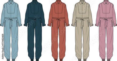 Collection of stylish and comfortable women's jumpsuits in various colors and designs, perfect for casual wear or a fashion statement