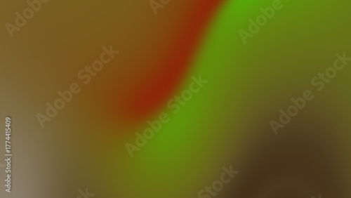 Abstract blurred background with gradient of green, brown and red colors