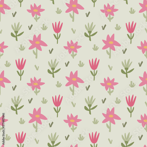 Spring flower seamless pattern. Flower background. Perfect for fabric, textile, wallpaper, decor, print or packaging of products.