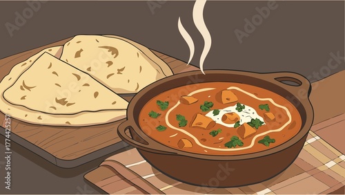 Paneer Curry and Roti