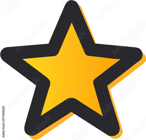 golden star isolated on white background