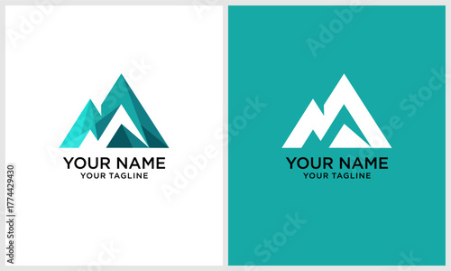 Mountain peaks geometric logo design