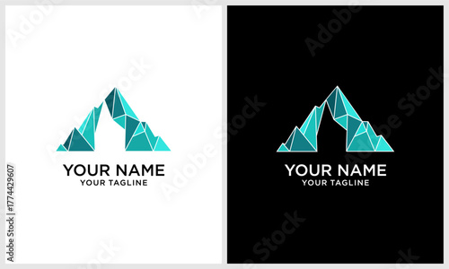 Mountain peaks geometric logo design