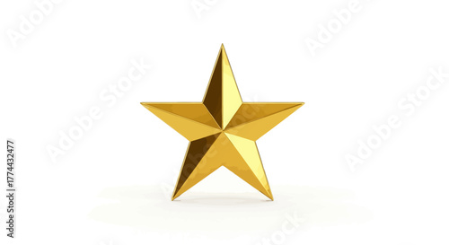 A solitary golden star gleams against a stark white background, representing achievement.