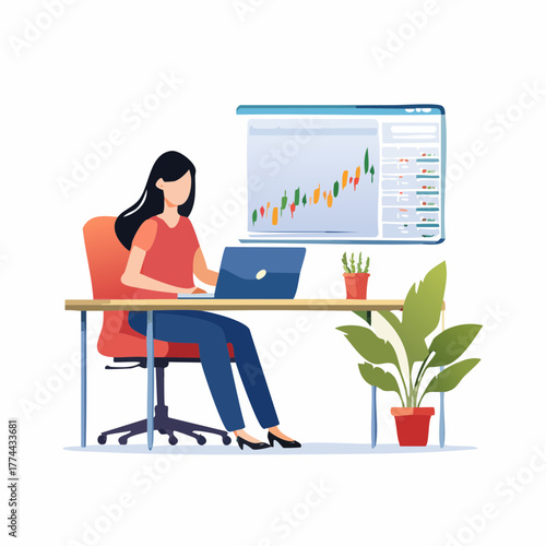 投資家がパソコンで取引する資産運用のシーン