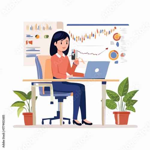 投資家がパソコンで取引する資産運用のシーン