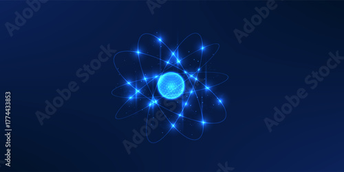 Futuristic quantum technology with energy rings rotating around themselves, symbolizing quantum computing, energy transformation, and the power of advanced digital innovation