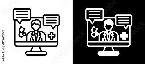 Telemedicine linemixed icon