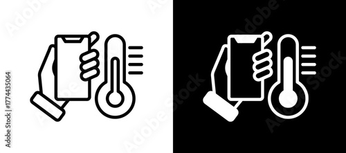 Smart Thermometer linemixed icon