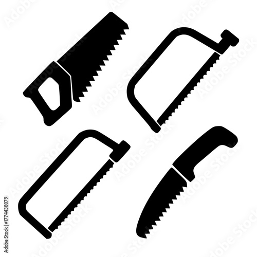 Illustration of 4 Saws, Silhouette Version