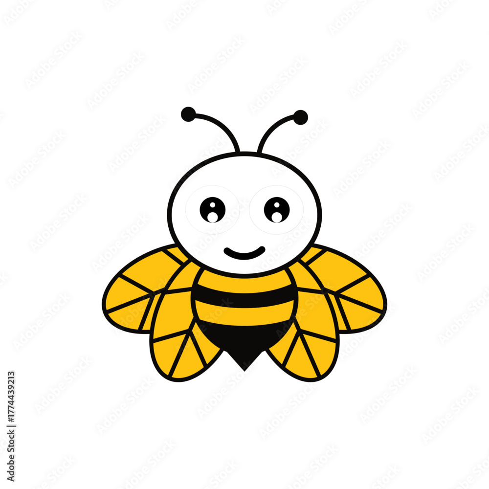 Fototapeta premium golden bee icon simple modern