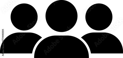 Minimal group of people icon in flat style representing teamwork, community, social connection, and human relationship for business or social media concept