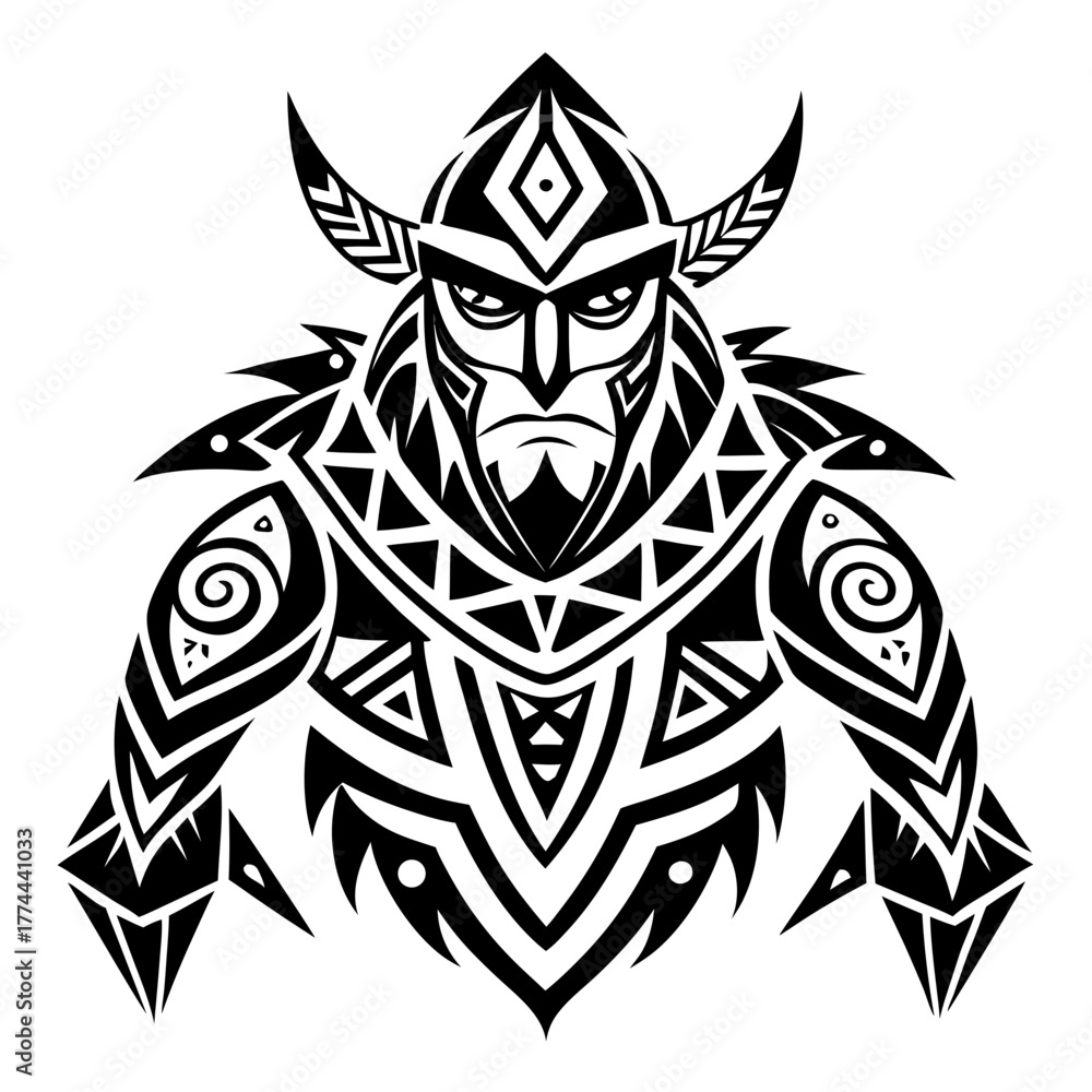 Fototapeta premium Tribal patterns vector clean black silhouette design white background