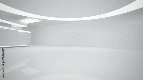 Wallpaper Mural Abstract Modern White Interior Architecture with Smooth Curved Walls and Bright Lighting. Torontodigital.ca