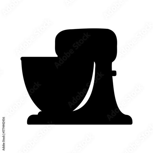Silhouette of a stand mixer, perfect for baking and culinary applications