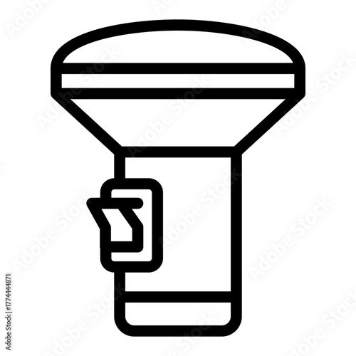 Flashlight lamp line icon, night lightener concept. Vector graphics. Lamp sign on white background, style icon mobile or web design.
