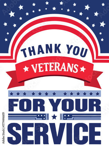 Thank You Veterans for Your Service Patriotic Poster Design