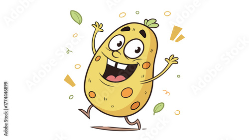 Happy potato smiling