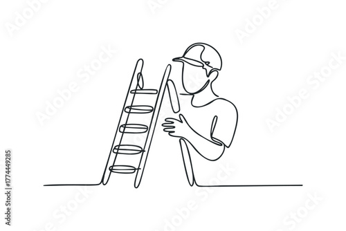 Worker with Ladder