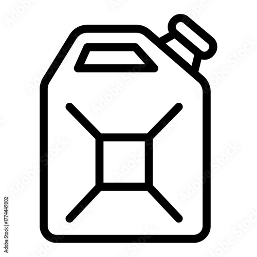Gasoline canister line icon, petroleum concept. Vector graphics. Car oil sign on white background, style icon mobile or web design.