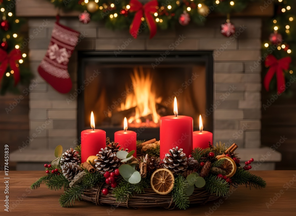 Naklejka premium Natale, corona avvento