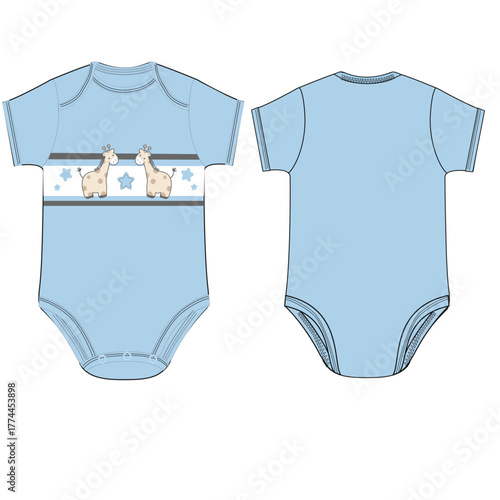 cute  giraffe animals  bodysuit print vector