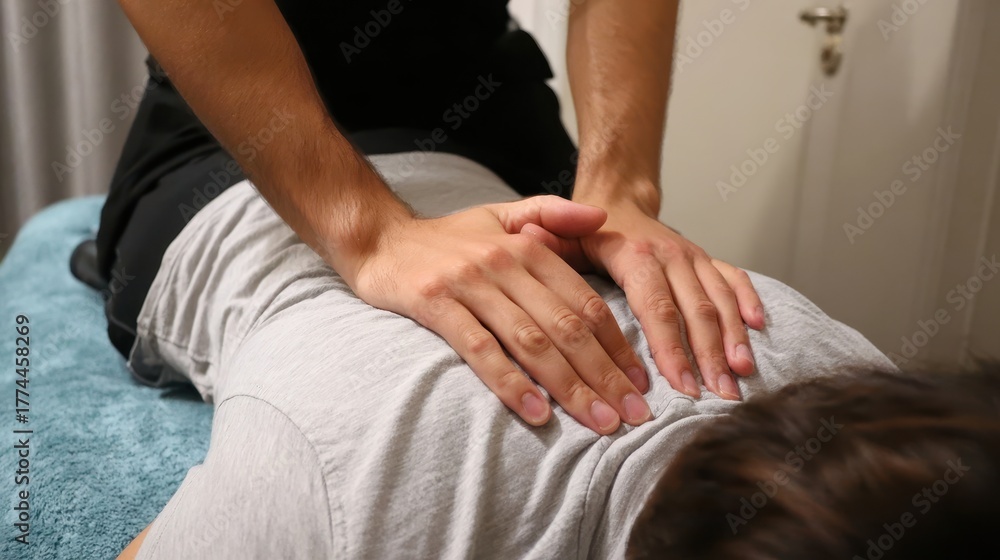 Obraz premium Tension relieving and pain reducing back massage