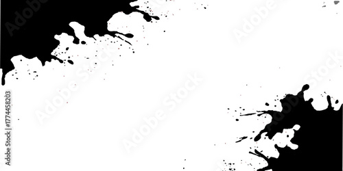 Black and colorful ink splat grunge paint texture background illustration for art design