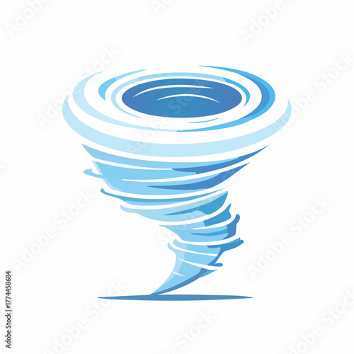 Stylized Tornado Illustration Representing Natural Force and Weather Phenomena.