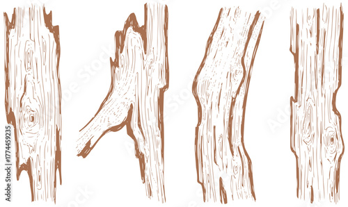 Rustic wood texture elements for natural designs, organic patterns, and eco-friendly presentations