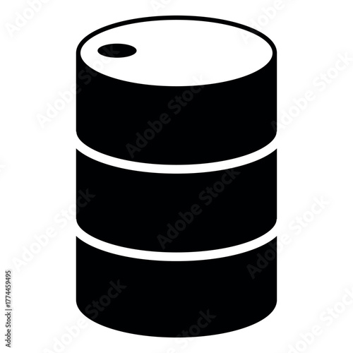 Industrial barrel icon for oil, chemical, or liquid storage