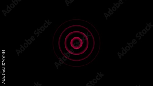 Pink Neon Concentric Circles Pulsating on Black Background abstract dark