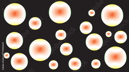 Vibrant glowing orbs floating in space create a mesmerizing and modern design, perfect for technology, science, or futuristic themes and creative projects.