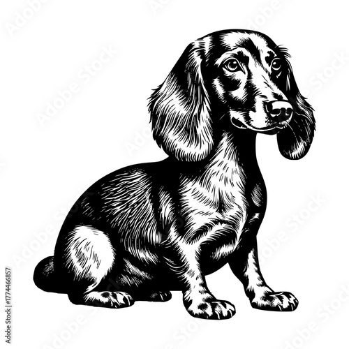 Dachshund svg cut file. Isolated vector illustration.
