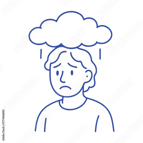 Feeling downcast? Show empathy with this visual metaphor of sadness and emotional burden, perfect for mental health campaigns and awareness initiatives