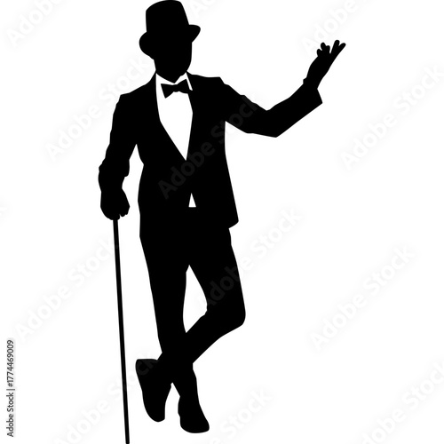 Silhouette Magician Illustration