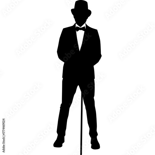 Silhouette Magician Illustration