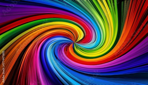 A Colorful Spiral With A Rainbow Of Colors The Spiral Is Curved And Has A Rainbow Of Colors