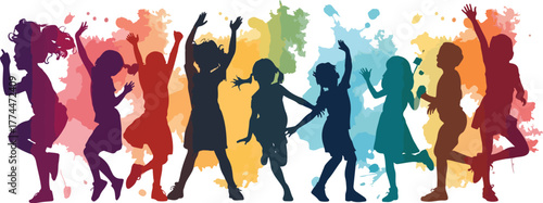 colorful paint splashes