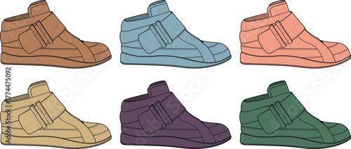Colorful High-Top Sneakers Collection in Various Hues and Styles