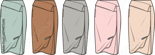 Elegant Skirt Set Fashionable Wrap Skirt in Pastel Shades for Women