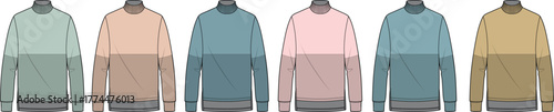 A collection of crew neck sweaters in various pastel colors, perfect for everyday wear and layering in cooler weather