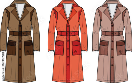 Stylish Trench Coat Designs A Collection of Fashionable Outerwear in Various Colors for Trendy Looks