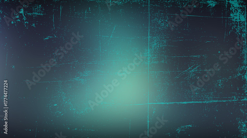 Teal and dark blue textured background with scratches and light gradient abstract grunge