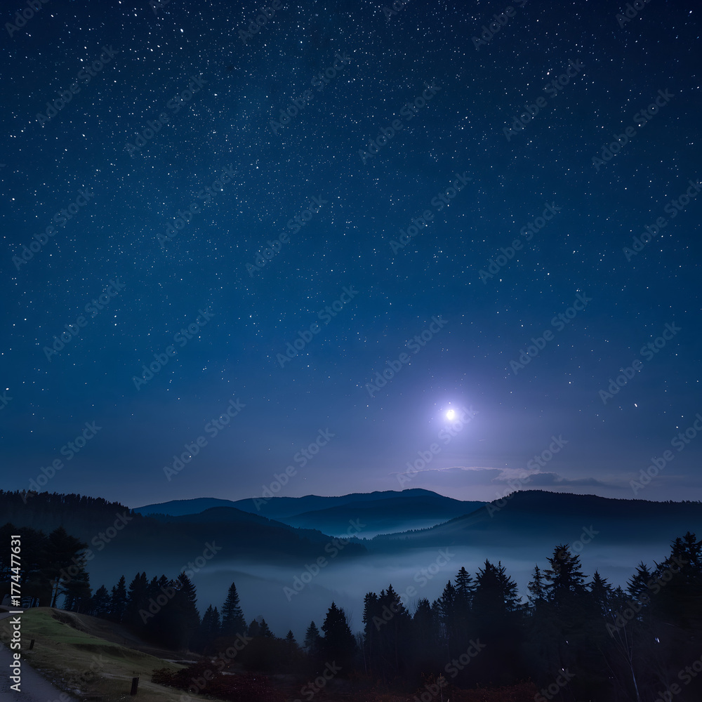 Fototapeta premium night sky with clouds