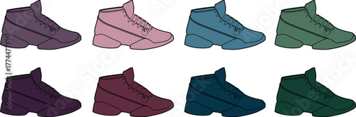 Sneaker Variety An Array of Colorful Athletic Shoes